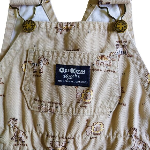 Vintage OshKosh B'Gosh Safari Shortalls 12 Months - Picture 6 of 9